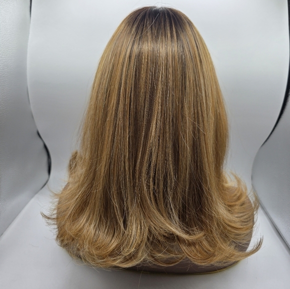 Nels Wigs Ayla Brown & Dirty Blonde Monofilament Shoulder Length Wig - Picture 9 of 16